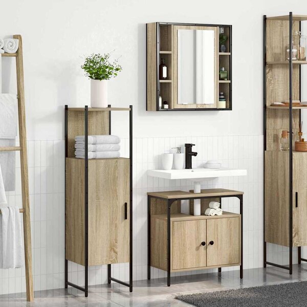 Sada koupelnového nábytku 3 ks Hnědá 33 x 33 x 120,5 cm 3345136