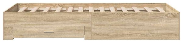 Rám postele se zásuvkou Hnědá 90 x 190 cm Kompozitní dřevo 3345122