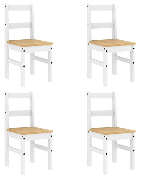 Jídelní set ze 5 kusů PANAMA Bílé masivní dřevo borovice 3345172