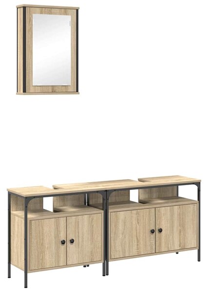 Sada koupelnového nábytku 3 ks Hnědá 80 x 30 x 60 cm 3345143