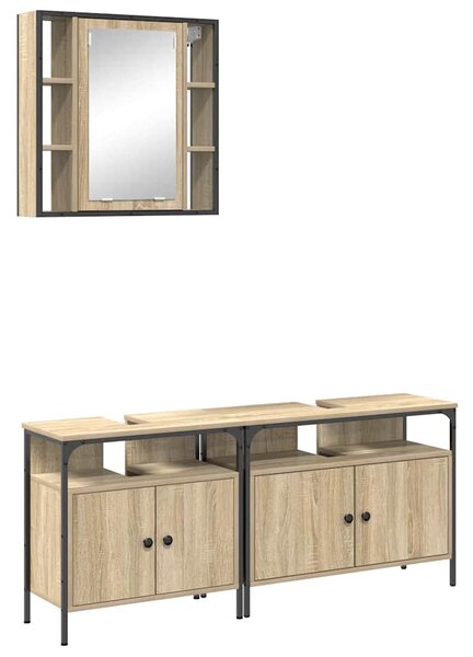 Sada koupelnového nábytku 3 ks Hnědá 80 x 30 x 60 cm 3345147