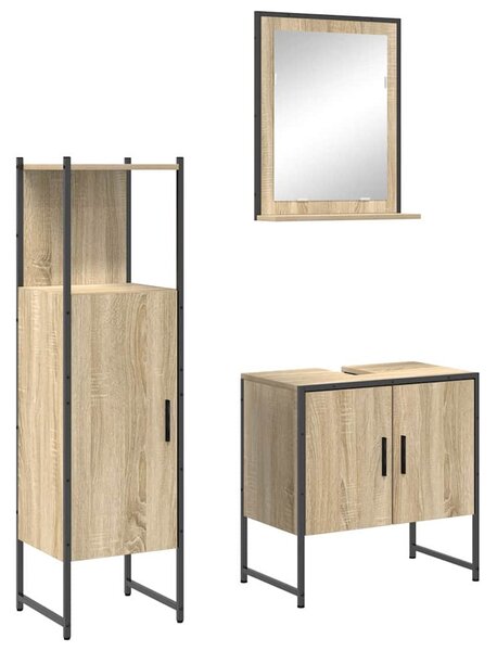 Sada koupelnového nábytku 3 ks Hnědá 60 x 33 x 60 cm 3345145