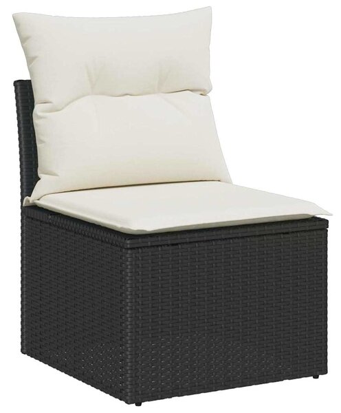 Set pohovek 7 ks Černá a krémová polyratan 3359196