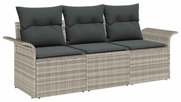 Set pohovek 3 ks 3-Počet míst Šedá polyratan 3345222