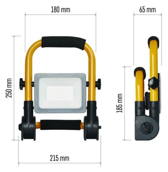 EMOS LED reflektor ILIO přenosný, 21 W, černý/žlutý, neutrální bílá ZS3322