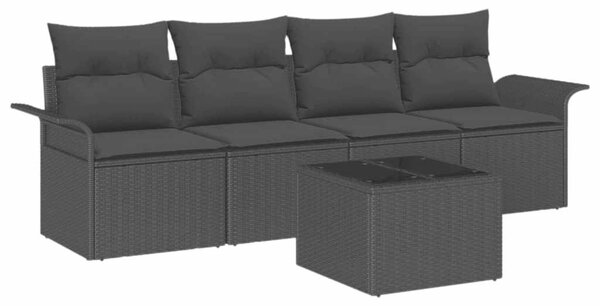 Set pohovek 5 ks Černá polyratan 3345233