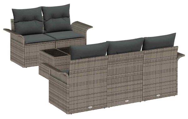 Set pohovek 6 ks Šedá polyratan 3345239