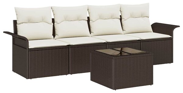 Set pohovek 5 ks Hnědá polyratan 3345228