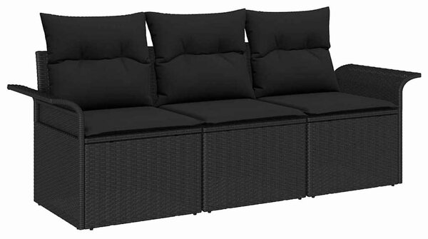Set pohovek 3 ks 3-Počet míst Černá polyratan 3345223