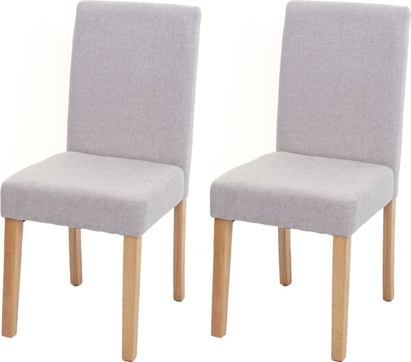 Sada 2 židlí do jídelny Kuchyňská židle Littau textil, krémově béžová, světlé nohy