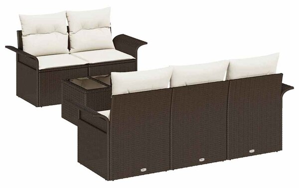 Set pohovek 6 ks Hnědá polyratan 3345238