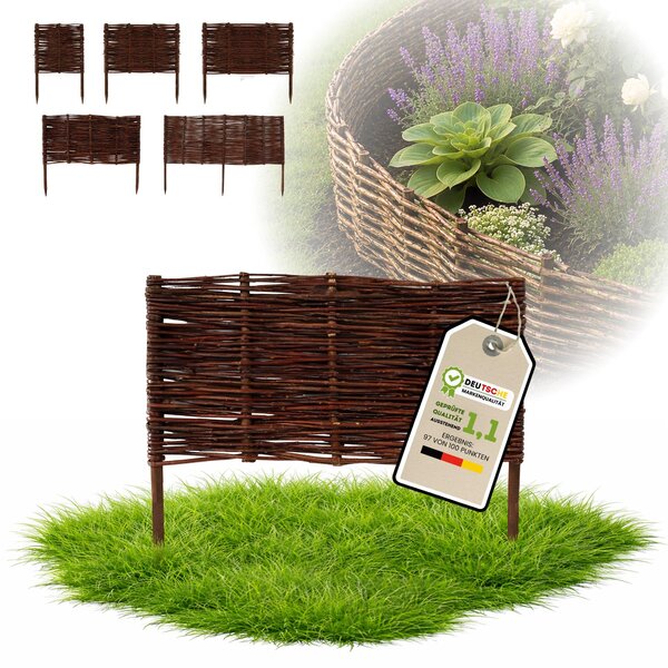 Floranica 1 kus Vrbový plot 40 cm x 60 cm – Zahradní plot z vrbového proutí Palisáda Přírodní oplocení Ohraničení záhonu