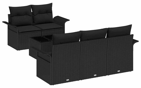 Set pohovek 6 ks Černá polyratan 3345243