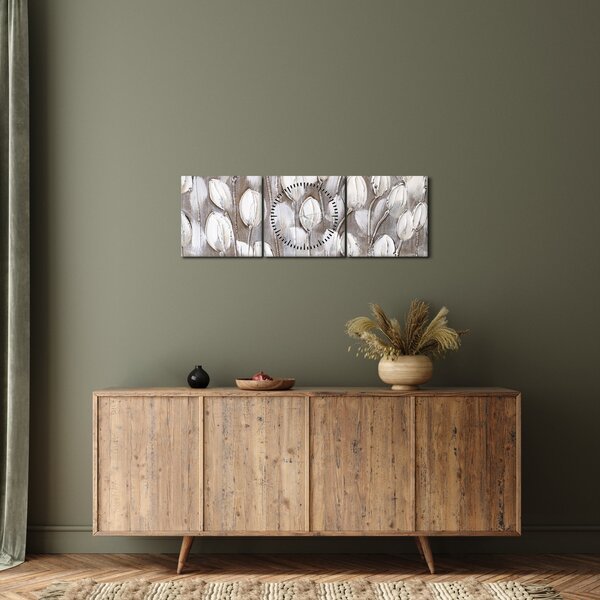 Obraz - Strukturované tulipány (s hodinami) (90x30 cm)