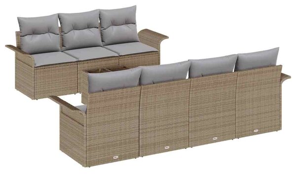 Sada zahradních pohovek 8 ks 7-Počet míst Beige a šedá 3353939
