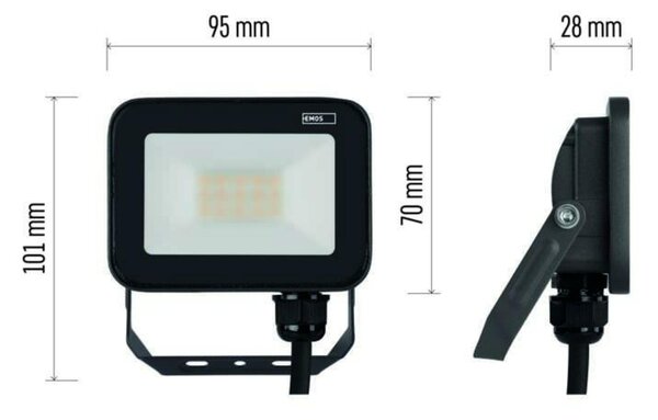 EMOS LED reflektor INOVO 10 W, šedý, neutrální bílá ZS2612