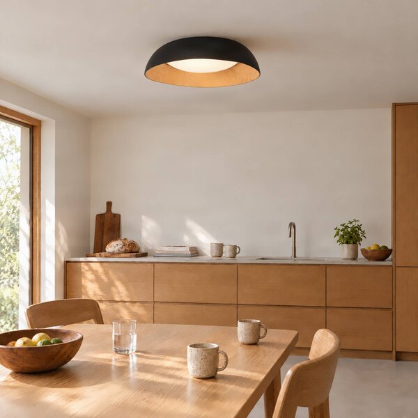 Lindby LED stropní svítidlo Gracyn, černé, Ø 50 cm, stmívatelné, stmívatelný, Černá, Obývací pokoj / jídelna, Plast, Moderní