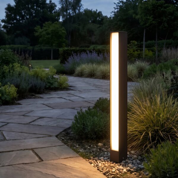 Lucande LED osvětlení cesty Lirka, výška 60 cm, rezavá barva, IP65, Hnědá / rez, Hliník, Moderní