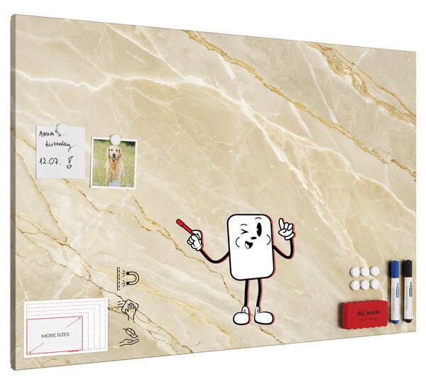 Magnetická tabule METALboards béžový mramor 90x60 cm,MB96_00123