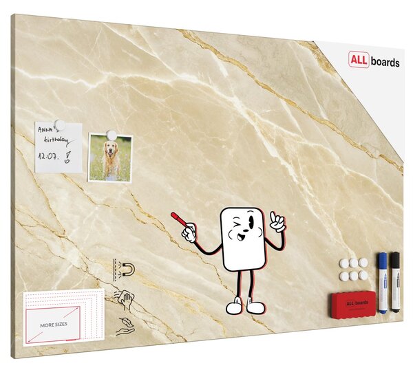 Magnetická tabule METALboards béžový mramor 90x60 cm,MB96_00123