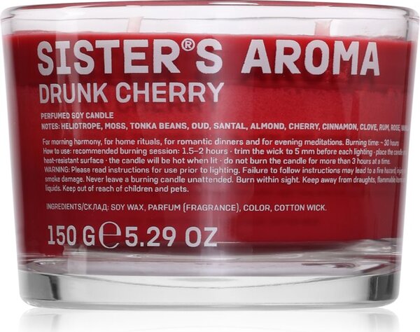 Sister's Aroma Drunk Cherry vonná svíčka 150 g