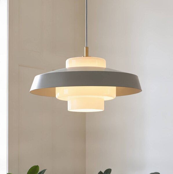 NOLA Závěsné světlo Rico, zelené, Ø 38 cm, kov/sklo, Zelená, Obývací pokoj / jídelna, kov, Design