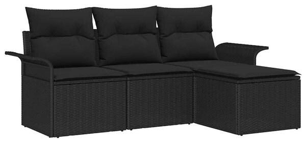 Set pohovek 4 ks 4-Počet míst Černá polyratan 3345313