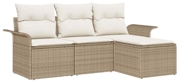 Set pohovek 4 ks 4-Počet míst Béžová polyratan 3345311