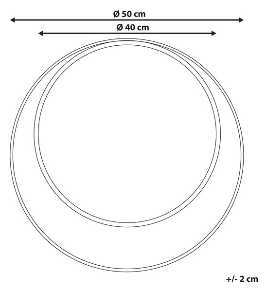 Zrcadlo AGDE 50 cm 50 cm Kov Černá