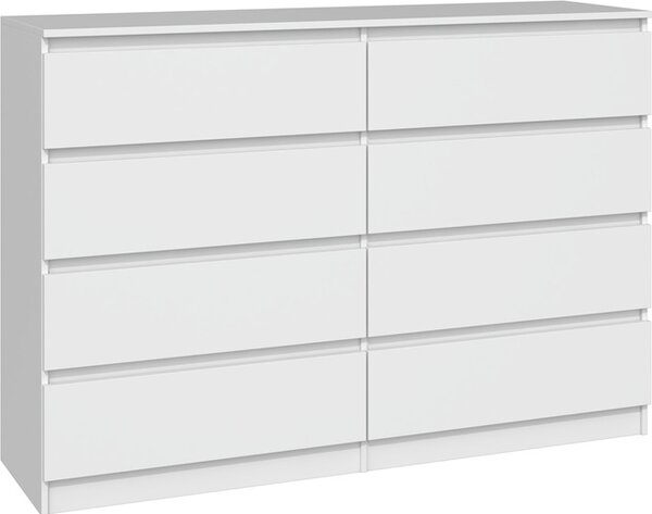 Topeshop M8 140 BIEL, Bílá, 8 zásuvka/zásuvek, Dřevotřískové desky, Jednobarevný, Moderní, Dřevotřískové desky