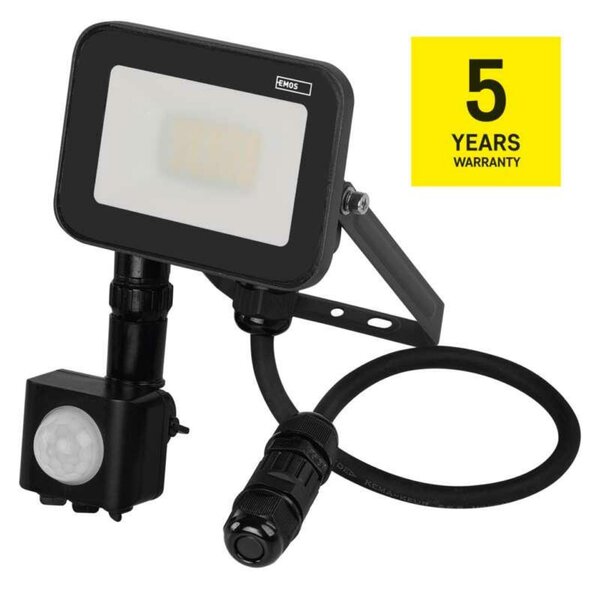 EMOS LED reflektor INOVO s pohybovým čidlem, 10 W, šedý, neutrální bílá ZS2712