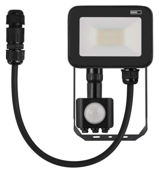 EMOS LED reflektor INOVO s pohybovým čidlem, 10 W, šedý, neutrální bílá ZS2712