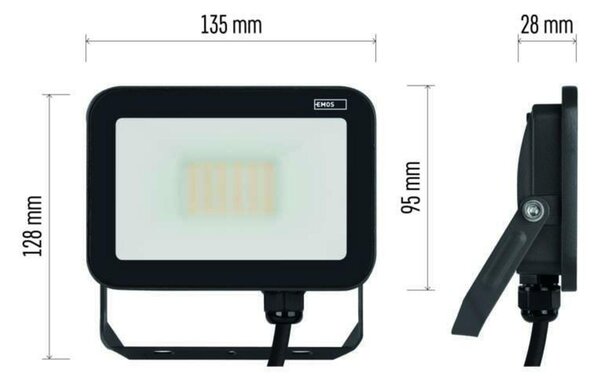 EMOS LED reflektor INOVO 20 W, šedý, neutrální bílá ZS2622