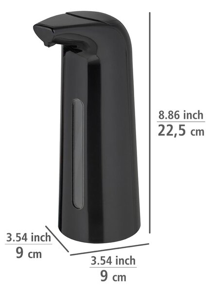 Černý automatický plastový dávkovač mýdla 0.4 l Larino - Wenko