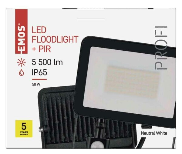 EMOS LED reflektor INOVO s pohybovým čidlem, 50 W, šedý, neutrální bílá ZS2742