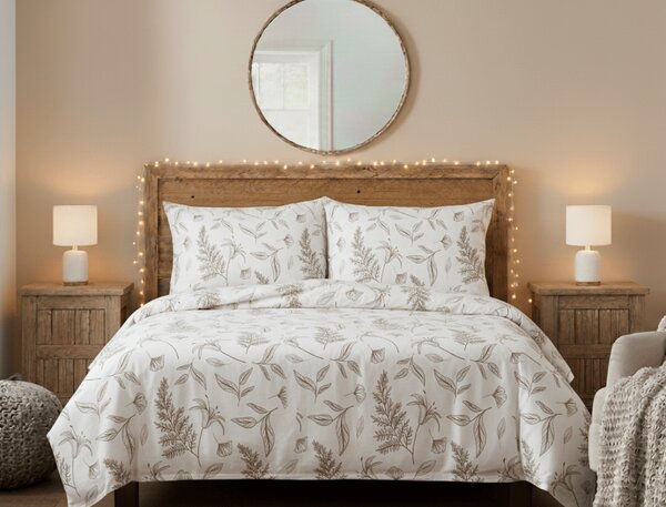 Kvalitex Flanelové povlečení LILIE béžová 1x 140/200, 1x 70/90cm