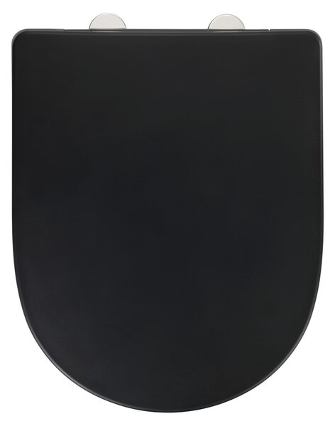 Černé záchodové prkénko s automatickým zavíráním 35,5 x 44 cm O.novo - Wenko