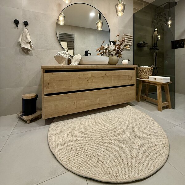BT Carpet, Kusový koberec Wolly 102842 kruh, 133x133 (průměr) kruh, béžová, ložnice