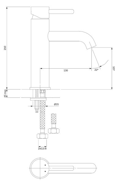 Omnires Y umyvadlová baterie stojící chrom Y1213MAXCR