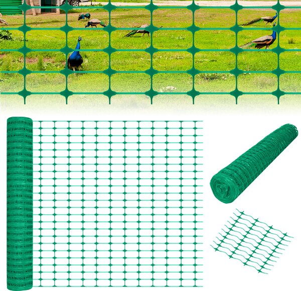 ACXIN 1 x 50 m zábrana, plastová bezpečnostní síť stavební plot výstražná síť bezpečnostní síť plot pro volně žijící živočichy bezpečnostní plot výstražný plot, bez popruhů, zelená (1 role)