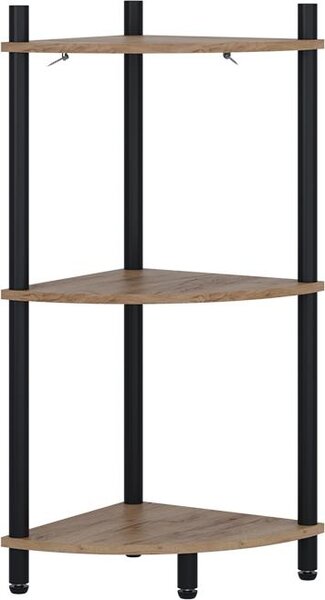 Rohová police Vicco Bivio Zlatý dub power/antracit 29 x 72 cm se 3 úložnými prostory, Model 57472