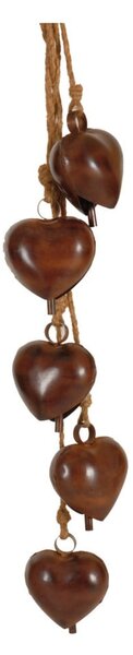 Girlanda 5 zvoněčků ve tvaru srdce Antic Line