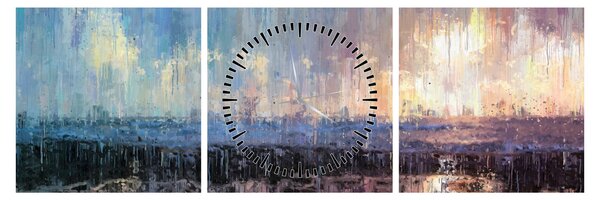 Obraz - Abstrakce (s hodinami) (90x30 cm)