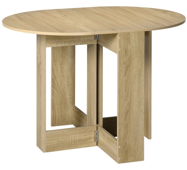 HOMCOM Skládací Jídelní Stůl Kuchyňský Stůl se 2 Sklopnými Křídly Skládací Stůl pro 2-4 Osoby 104x76x73,7 cm Dub | Aosom