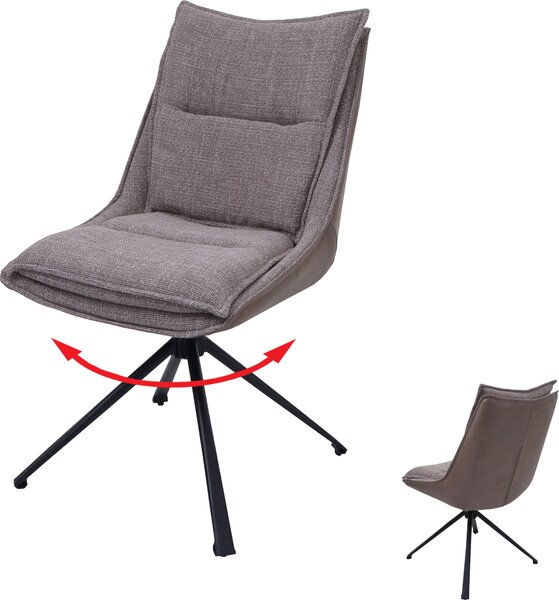 Jídelní židle HWC-N71, kuchyňská židle, otočná, látka/textil (420g/m²) Oeko-Tex béžová