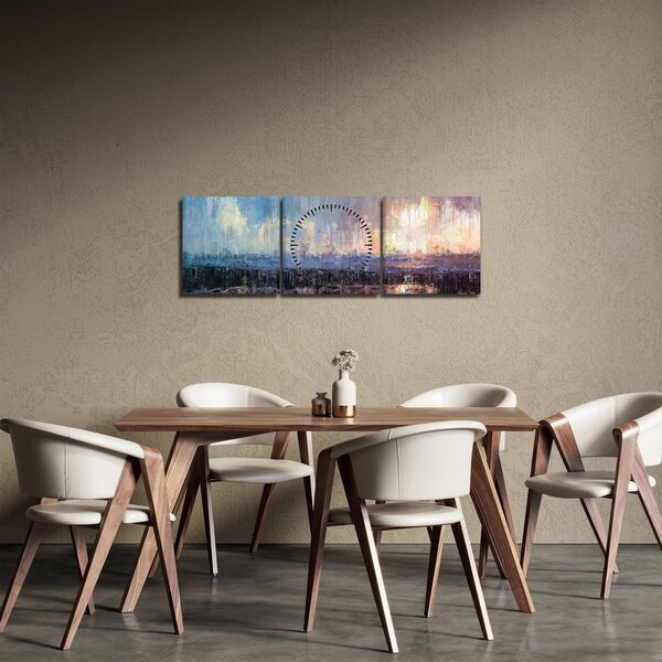 Obraz - Abstrakce (s hodinami) (90x30 cm)
