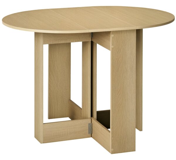 HOMCOM Skládací Jídelní Stůl Kuchyňský Stůl se 2 Sklopnými Křídly Skládací Stůl pro 2-4 Osoby 104x76x73,7 cm Dub | Aosom