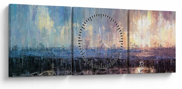 Obraz - Abstrakce (s hodinami) (90x30 cm)