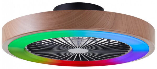 Brilliant G60060/09 Stmívatelné LED svítidlo SLIMLINE NATUR s reverzním VENTILÁTOREM + funkce LED