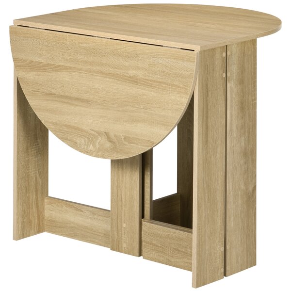 HOMCOM Skládací Jídelní Stůl Kuchyňský Stůl se 2 Sklopnými Křídly Skládací Stůl pro 2-4 Osoby 104x76x73,7 cm Dub | Aosom